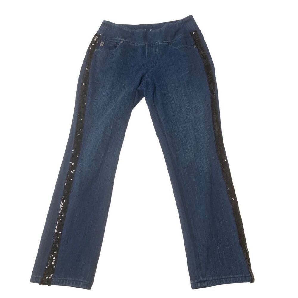 Black Bling Stripe Jeggings